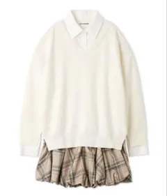 lily brown ニットドッキングバルーンワンピース