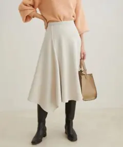 新品　VIS エコスエードアシンメトリーフレアスカート　sustainable