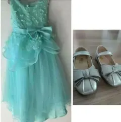 【ドレス＆シューズ】　発表会　結婚式　120cm ワンピース　靴