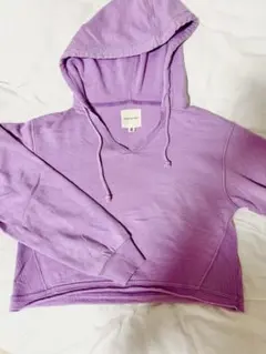 【美品】American Eagle クロップドパーカー パープル/Sサイズのサムネイル