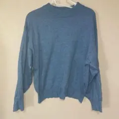 Samansa Mos2 青 ニット セーター フリーサイズ