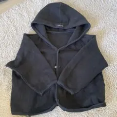 COMME CA ISM ダークグレー フード付きカーディガン　80