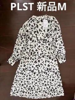 PLST プラステ ワンピース レオパード柄 シフォンやロングワンピースM