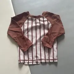 ブラウン ストライプ ラッシュガード