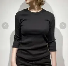 MUSE ミューズ　ドゥーズィエムクラス　リブTシャツ　ブラック　黒