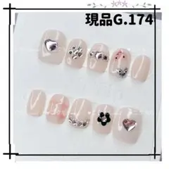 G.174XS現品新年ネイルチップ推し姫ギャルチークy2k量産型リボンワンホンのサムネイル