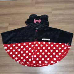 ミニーマウス風フード付きポンチョ 85-95cm
