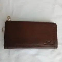 極美品　LEE リー　長財布　ブラウン レザー　L字ファスナー　ウォレット