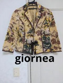 giornea ジョルネア　イタリア製生地 テーラードジャケット　ボタニカル柄