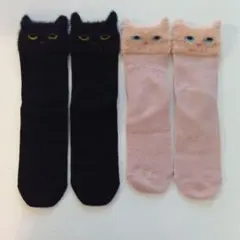 猫耳デザイン ソックス ２足セット