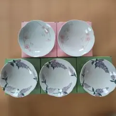 新品未使用　たち吉　北海道の花絵皿　５枚セットのサムネイル