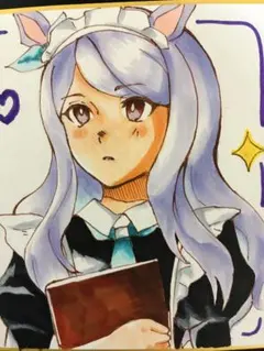 ウマ娘　メジロマックイーン　手描きイラスト　メイド