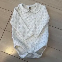 MONBEBE ドット柄ロンパース L