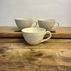 新品　陶器　陶芸作家　スープカップ3個　421