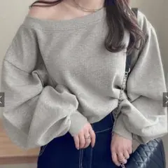 オフショルダースウェットトップス［pm392］GRL