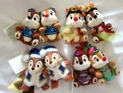 ① TDR TDL TDS ぬいぐるみバッジ ☆ チップ デール 4点セット