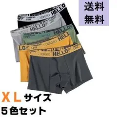 ボクサーパンツ 5色セット メンズ向け XL