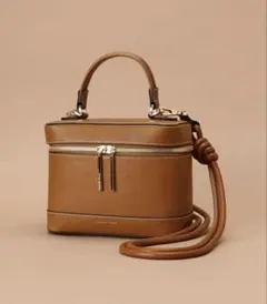 サマンサタバサ　トップハンドル バニティバック　キャメル