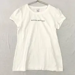 【バナナリパブリック】Ｔシャツ カットソー フロントロゴ クルーネック 綿混 Ｍのサムネイル