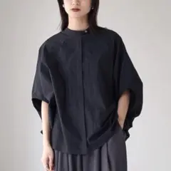 lohen ローヘン ハイカウントダブルクロスボサムシャツ ブラック
