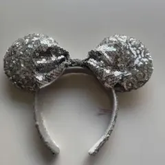 Disney ディズニー ミニーカチューシャ スパンコール シルバー