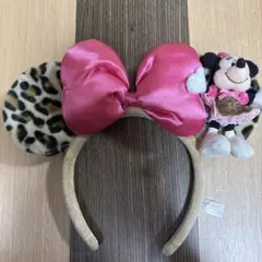 美品　ミニーマウス　ヒョウ柄　カチューシャ　マスコット　かわいい