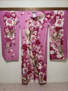 大幅値下げ‼️大衆演劇 日本舞踊 振袖 ピンク 蝶 着物