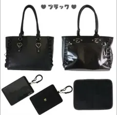 ザッカマート ハートバックルフェイクレザーフリルトートバッグ