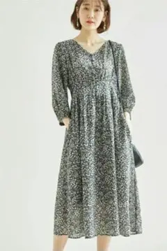 ROPE' PICNIC ロペピクニック♡花柄ワンピース　ブラック 　黒　36
