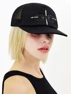 DimMoire ディムモアール ロゴ刺繍ダメージCAP Black - メルカリ