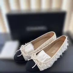 【美品】CHANELバレエシューズ35.5 箱、保存袋付き 2025年最新】シャネル バレエシューズ 35.5の人気アイテム