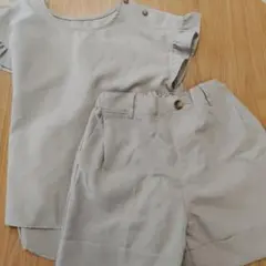 ＧＵフリル袖ブラウス＆ショートパンツ セットアップ　150