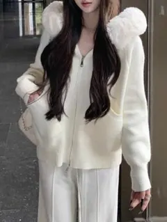 SHEIN ファー付きパーカー