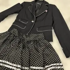 h.n.c. 黒ドット柄スカート付きジャケット 160cm