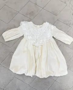 【新品】つけ襟付きバルーンワンピースドレス 80cm ベビードレス 誕生日