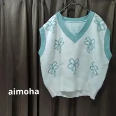 aimoha アイモハ 韓国風花柄ニットベスト 韓国ファッション ニットベストのサムネイル
