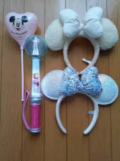 ミッキー バルーン手持ち、アナ雪 ライトスティック、ミニー カチューシャ ハート