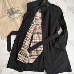 1685 バーバリーブリット トレンチコート メガチェック 大きい XXL 黒