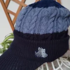 ブラックアンドホワイト　ゴルフニット帽　ゴルフキャップ