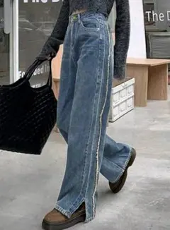 ハイウエスト デニムパンツ