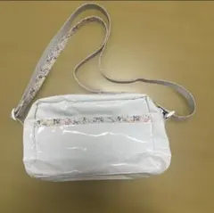 レスポートサック　ショルダーバッグ　白　ラメ　美品