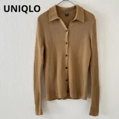 【人気色✨】UNIQLO エクストラファインメリノリブポロカーディガン