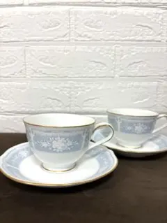 ノリタケ　レースウッドゴールド　カップアンドソーサー　ペアセット