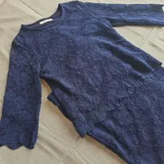 M.deux エムドゥ総レースセットアップ ネイビー 紺 フリーサイズ