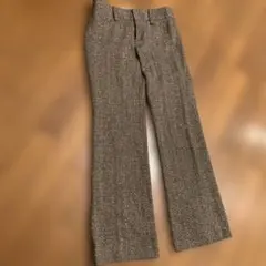 FRAGILE フレアパンツ ゴールドラメ×焦げ茶　サイズ36