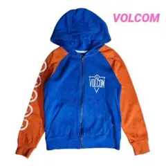 VOLCOM ジップアップ裏起毛パーカー・青&オレンジ・バックプリント69208のサムネイル