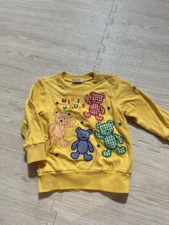 Miki House イエロー クマ トレーナー 80