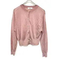 美品　マイストラーダ ラメシアーニットカーディガン ピンク 38 M