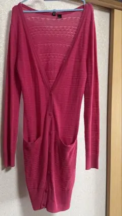 H&M ピンク　薄手カーディガン