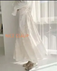 【NICE CLAUP】サイズ展開バックレースアップスカート